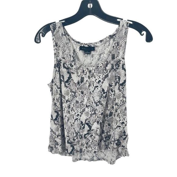 Sanctuary linen White Snake Print Scoop Neck Sleeveless Top Size S - Picture 1 of 10